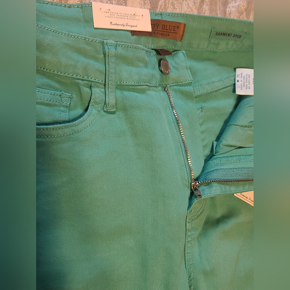NWT Judy Blue Slim Fit, High Rise Aquamarine Women's Jeans Sz 9 - Picture 7 of 12